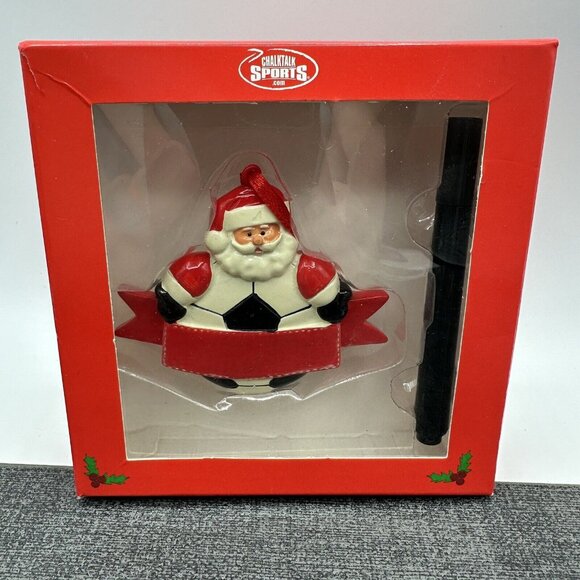 Hockey Santa Sports Christmas Ornament Customizable With Marker ChalkTalk NHL - Picture 1 of 4